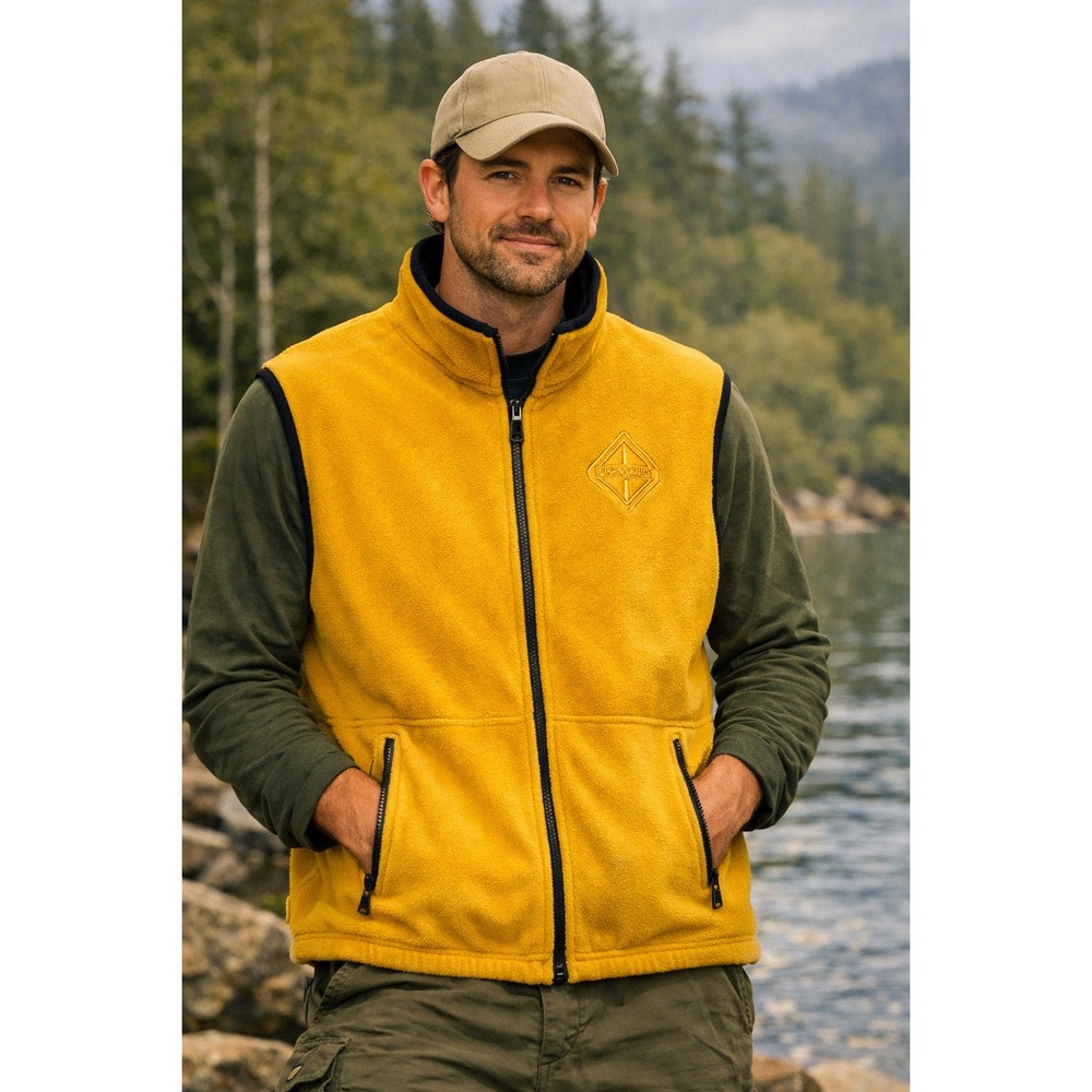 Colorado Timberline Mens Fleece Vest Full Zip Yellow‎ Size L International Logo